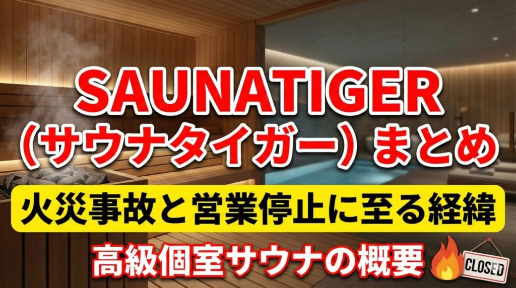 SAUNATIGER（サウナタイガー）まとめ：高級個室サウナの概要、火災事故と営業停止に至る経緯